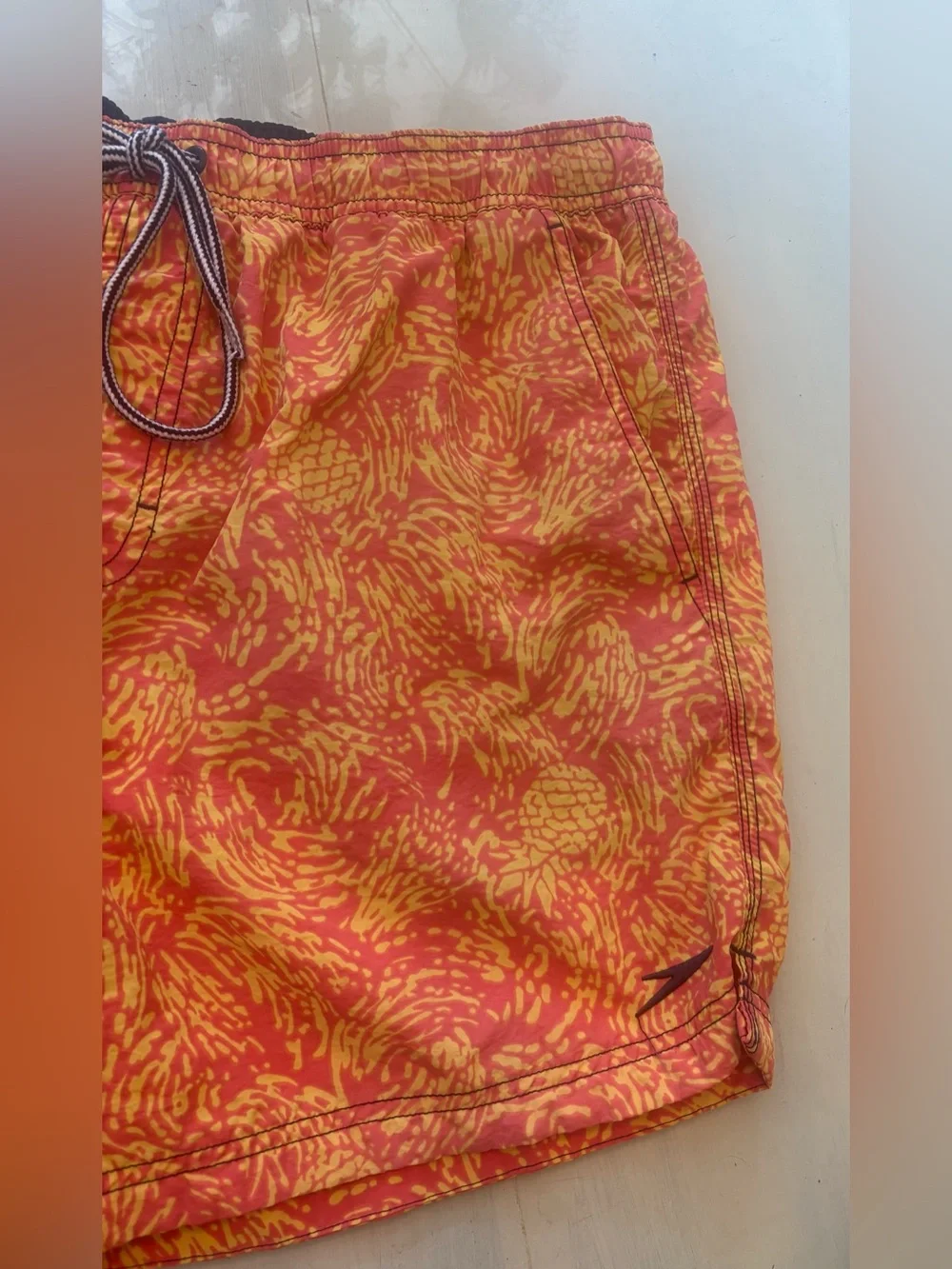 Speedo Orange & Yellow Swim Trunks for Men